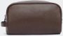 Barbour Zachte Leren Toilettas Bruin Unisex - Thumbnail 2