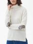 Barbour Ivory Trui met Tartan Elleboog Patches Beige Dames - Thumbnail 2