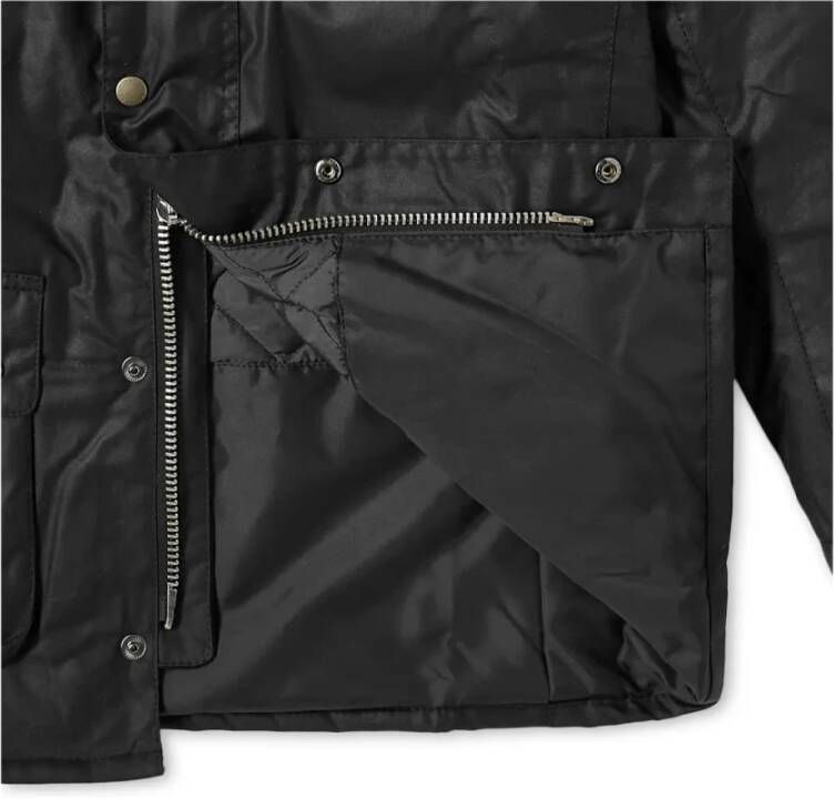 Barbour Zwarte Enfield Stijl Waxjas Zwart Heren