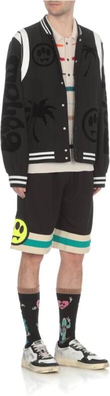 Barrow Contrasterende Stof Bomberjack Zwart Unisex