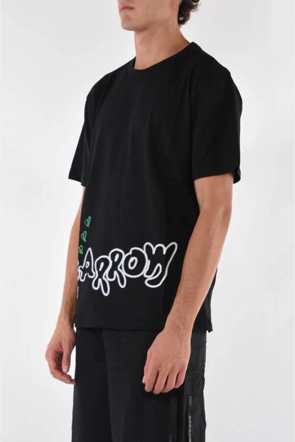 Barrow Grafisch Bedrukt Relaxte Fit T-shirt Zwart Heren