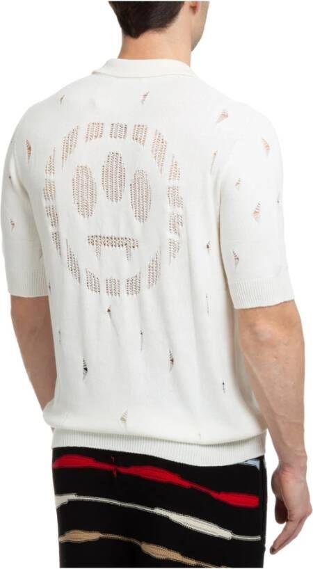 Barrow Polo Shirt met Logo Distressed Stijl Wit Heren
