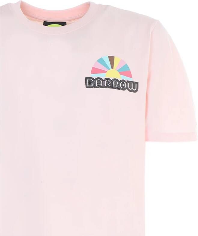 Barrow Roze stijlvolle tops met maxi multicolor print Roze Unisex