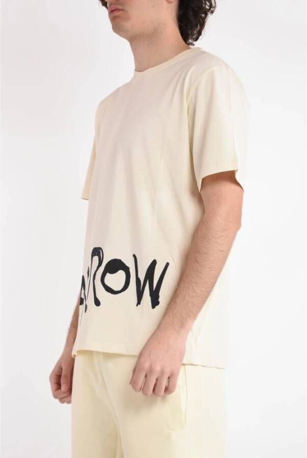 Barrow Grafisch Bedrukt Relaxte Fit T-Shirt Geel Heren