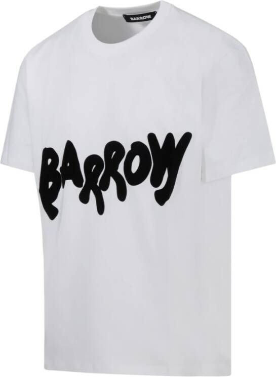 Barrow Off White Jersey T-Shirt Unisex Stijl Wit Heren