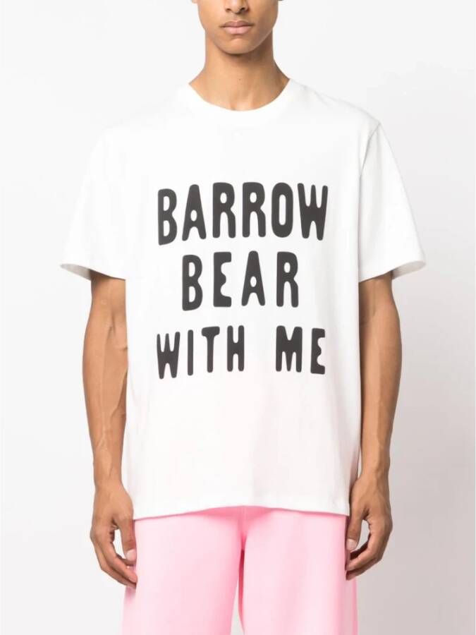 Barrow Klassiek Logo Print Wit T-Shirt Wit Heren