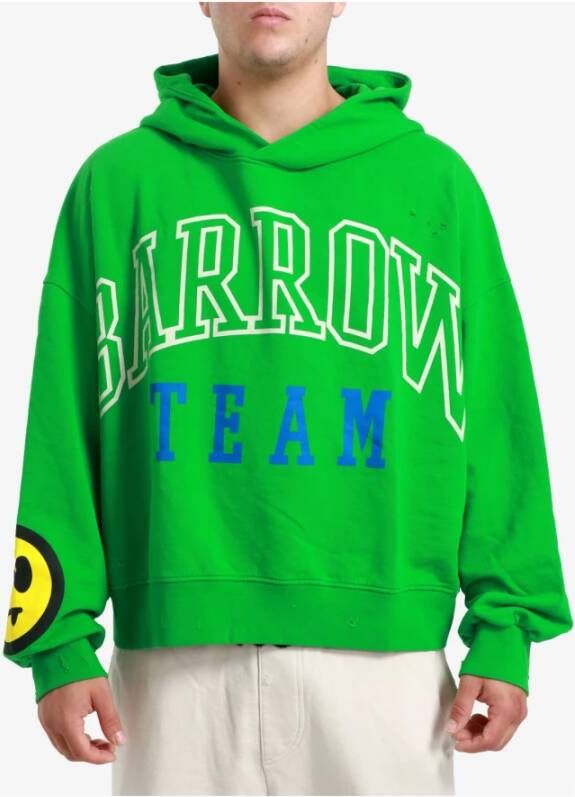 Barrow Vintage College Logo Sweaters Groen Heren