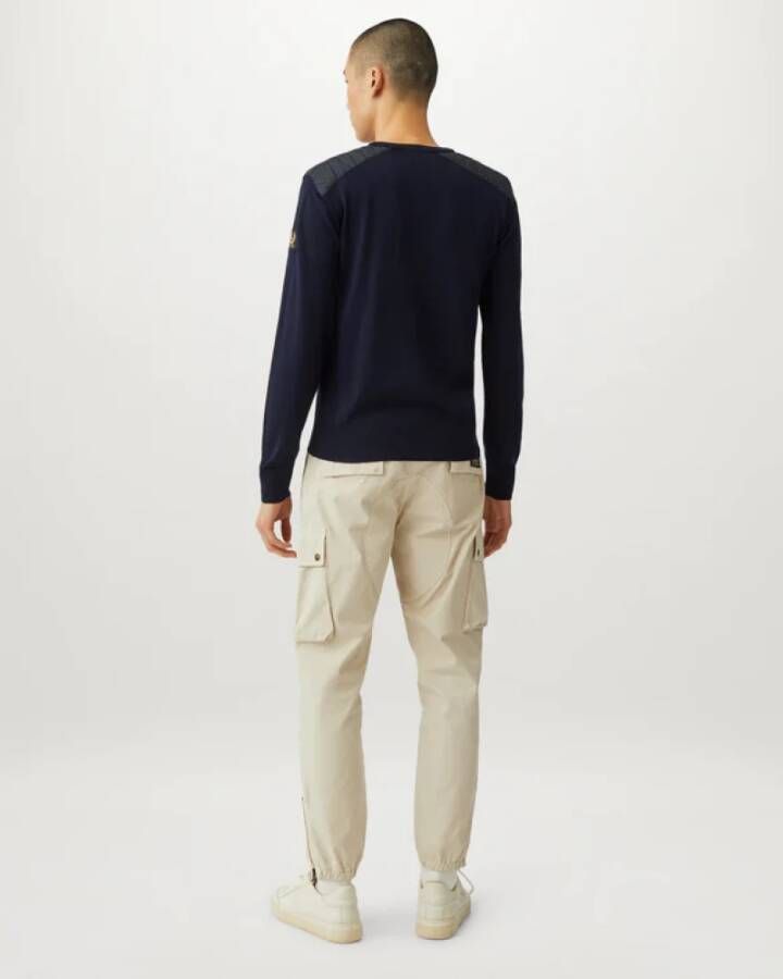 Belstaff Heren Kerrigan Crew Neck Jumper in Gewassen Marineblauw Blue Heren