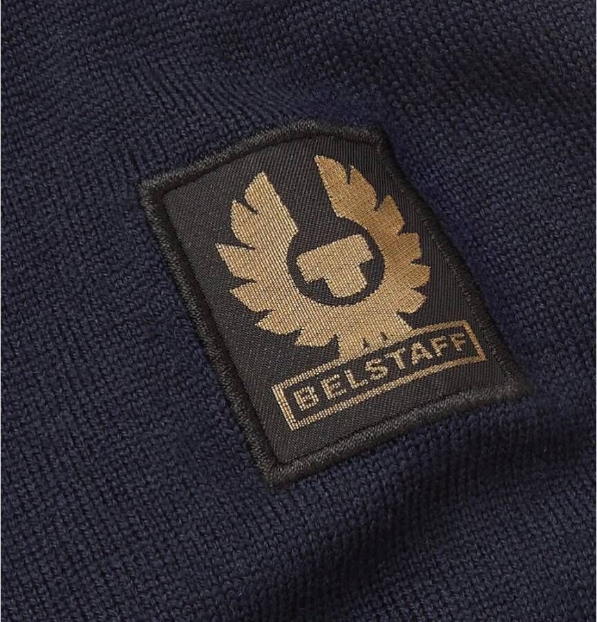 Belstaff Heren Kerrigan Crew Neck Jumper in Gewassen Marineblauw Blue Heren