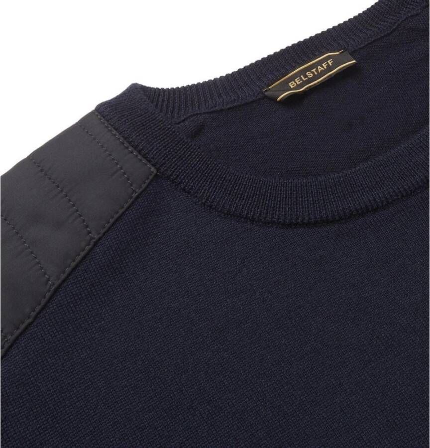 Belstaff Heren Kerrigan Crew Neck Jumper in Gewassen Marineblauw Blue Heren