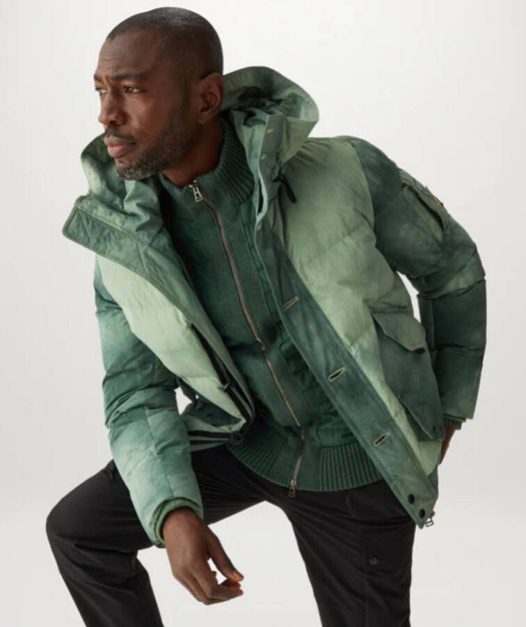 Belstaff Atlas Green Full Zip Gebreide Jas Groen Heren