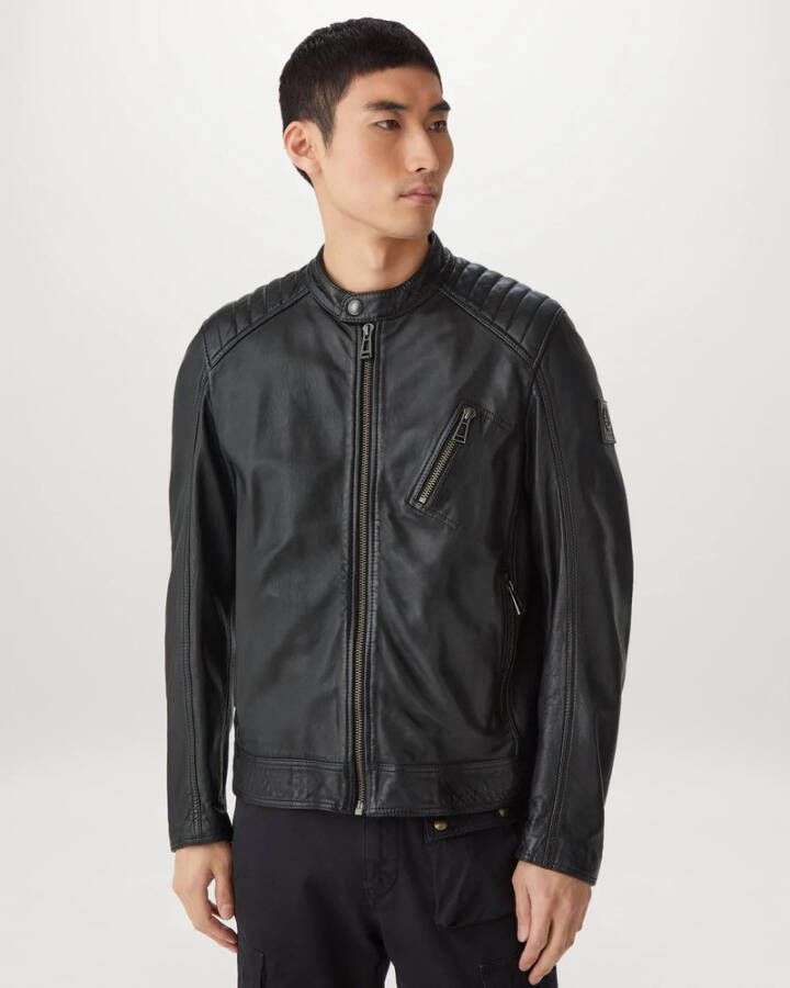 Belstaff Klassieke Leren Jas Zwart Heren
