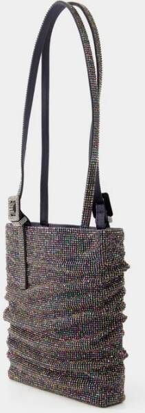 Benedetta Bruzziches Lollo LA Grande Hematite Rhinestone Mesh Schoudertas Paars Dames