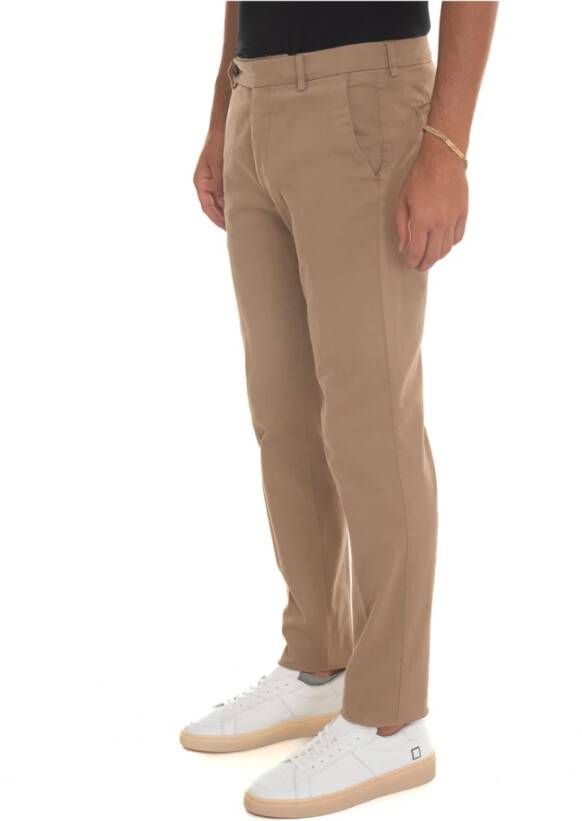 Berwich Slim Fit Chino met Tailoring Split Beige Heren