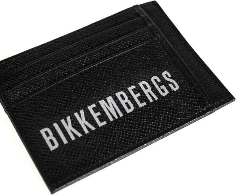 Bikkembergs Leren portemonnee met kaartsleuven en biljetvakken Zwart Heren