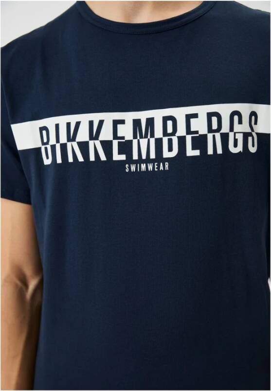 Bikkembergs Short Sleeve Shirts Blauw Heren