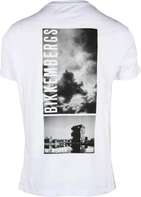 Bikkembergs Bordeaux T-Shirt voor Heren Wit Heren
