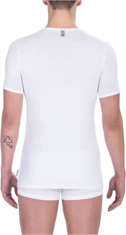 Bikkembergs White Cotton T-Shirt Wit Heren