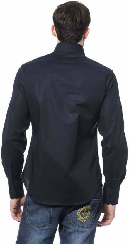 Billionaire Italian Couture Blue Cotton Shirt Blauw Heren