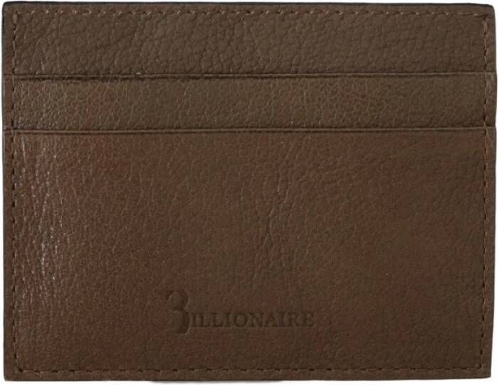 Billionaire Italian Couture Brown Leather Cardholder Wallet Bruin Heren