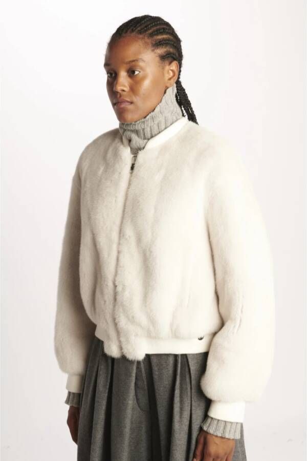 Blancha Faux Fur Shearling Jassen White Dames
