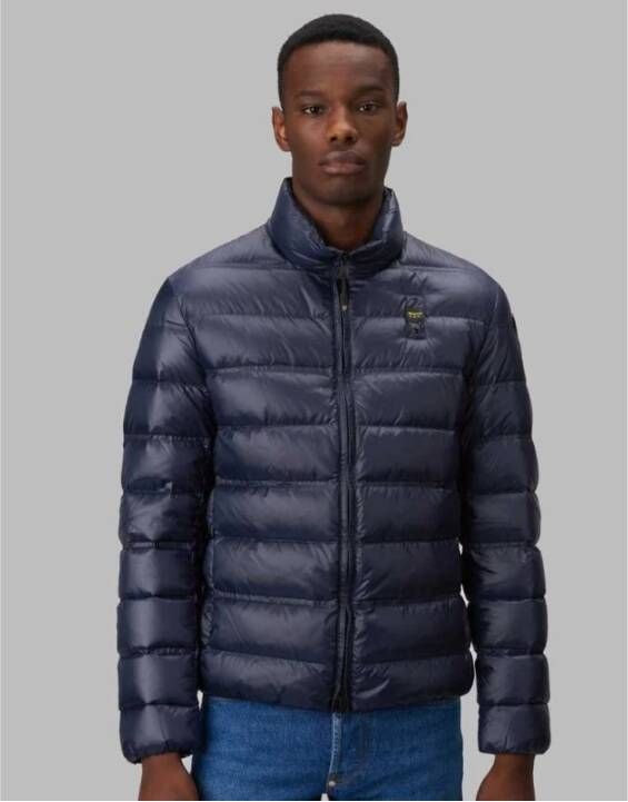 Blauer Seth Koreaanse Kraag Pufferjas Blauw Heren