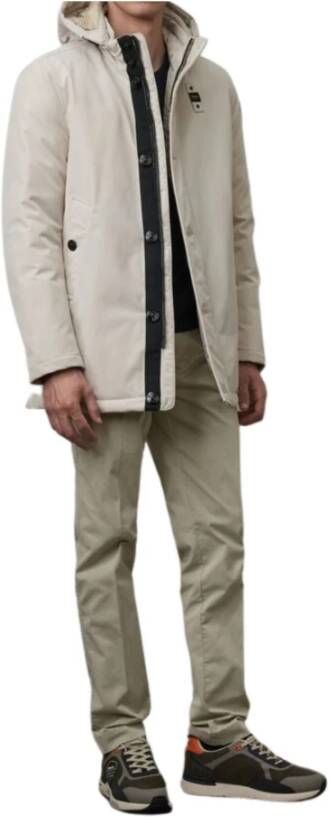 Blauer Heren Parka met Afneembare Capuchon Beige Heren
