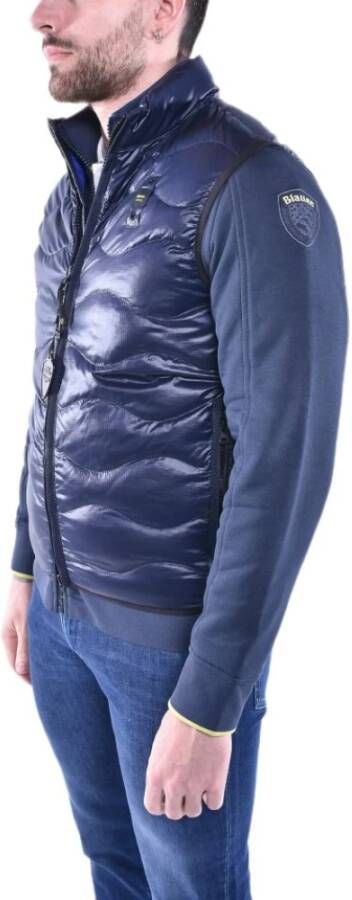 Blauer Mouwloze jas van micro-ripstop nylon Blauw Heren