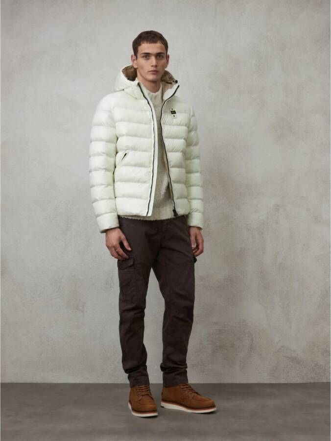 Blauer Korte Eco Adams Heren Pufferjas Wit Heren