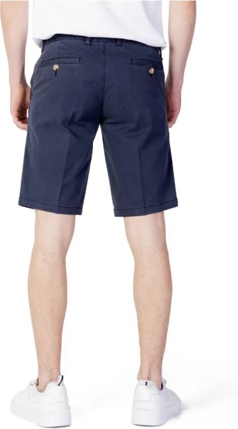 Blauer Effen Bermuda Shorts voor Heren Blauw Heren
