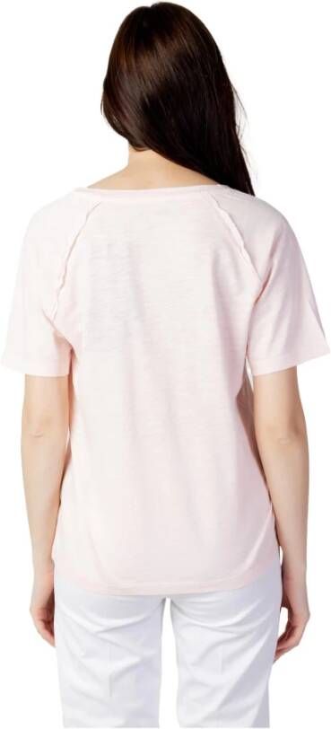 Blauer Gedrukt Roze Dames T-shirt Roze Dames