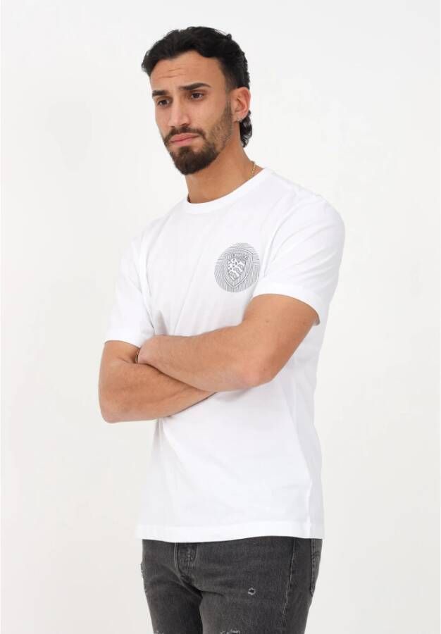 Blauer T-shirt Wit Heren