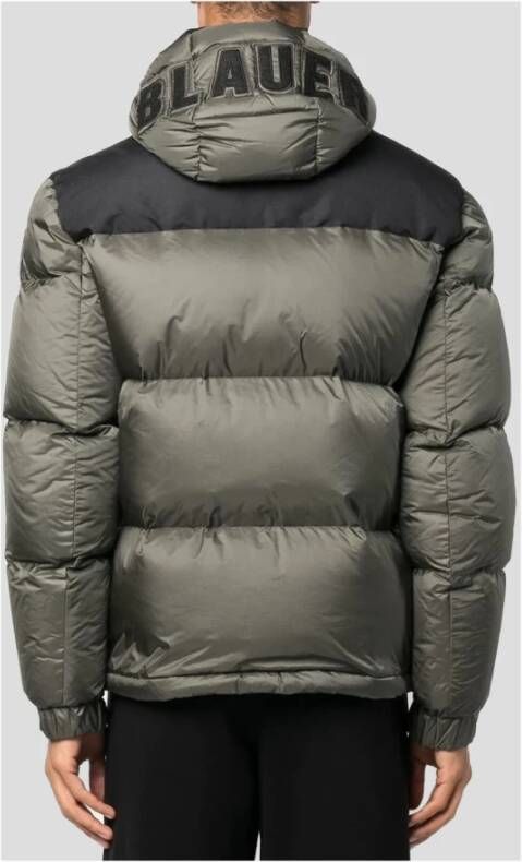 Blauer Donkergroene Winterjas met Capuchon Groen Heren