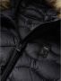 Blauer Nylon gewatteerde jas met afneembare bontcapuchon Black Dames - Thumbnail 4