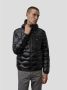 Blauer Gewatteerde Nylon Pufferjas met Capuchon Zwart Heren - Thumbnail 7