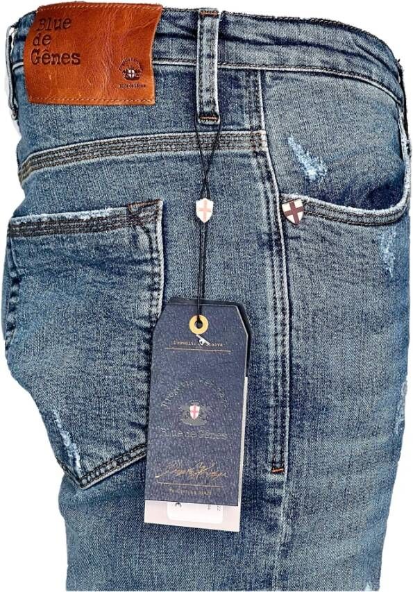 Blue de Gênes Slim-fit Jeans Blauw Heren