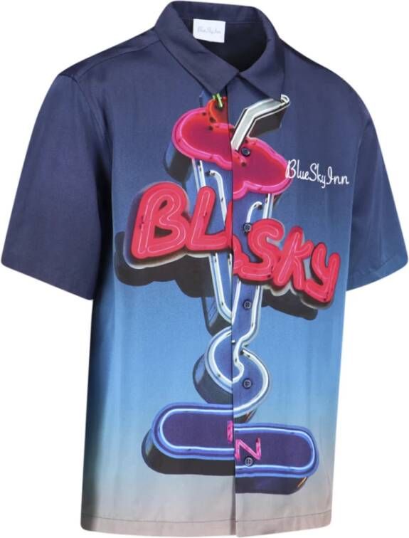 Blue Sky Inn Short Sleeve Shirts Blauw Heren