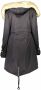 Blugirl Stijlvolle Parka Jas met Bont Capuchon Black Dames - Thumbnail 2