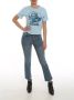 Blugirl Bijgesneden katoenen t-shirt met afdrukken Blauw Dames - Thumbnail 4