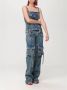 Blumarine Gewassen Cargo Jeans met Logo Borduursel Blue Dames - Thumbnail 2