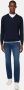 Boggi Verslindende Milano Pima Cotton V-hals trui Blauw Heren - Thumbnail 2