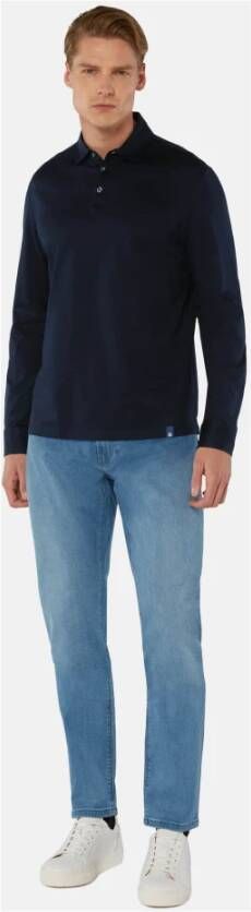 Boggi Milano Polo Shirts Blauw Heren