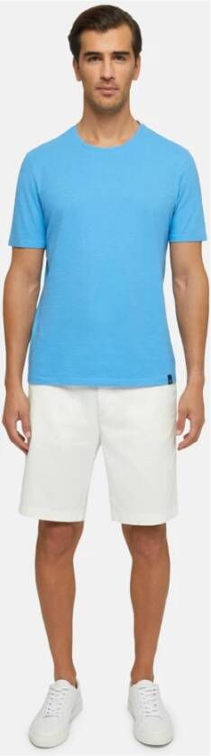 Boggi Milano Ss Slub Katoenen Jersey T-shirt Blauw Heren