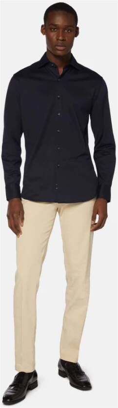 Boggi Milano stretch katoen tencel -broek Beige Heren
