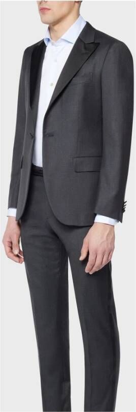 Boglioli Donkergrijze Wol Tuxedo Suit Grijs Heren