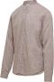 BomBoogie Linnen Katoenen Mandarin Kraag Shirt Brown Heren - Thumbnail 2