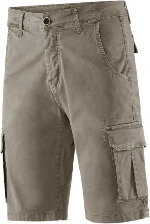 BomBoogie Comfy Fit Cargo Bermuda Shorts van katoenen gabardine Beige Heren
