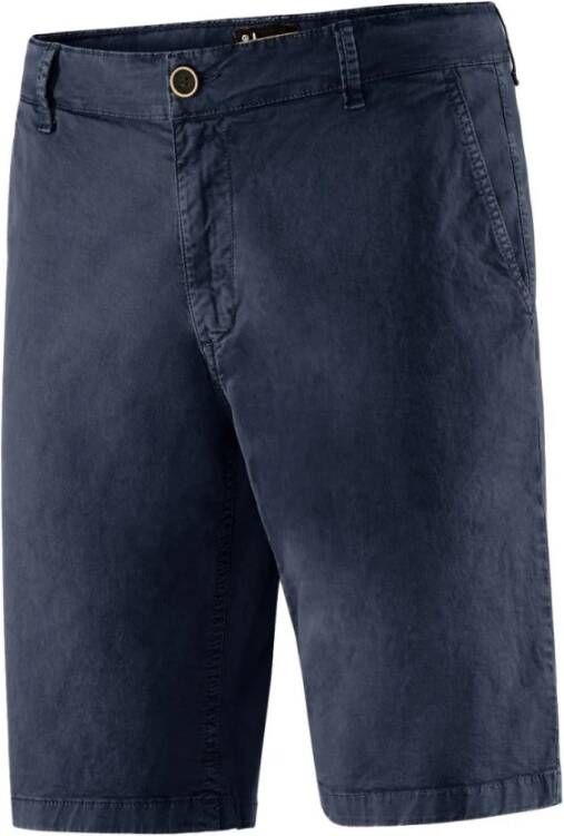 BomBoogie Chino Shorts in Cotton Gabardine Blauw Heren