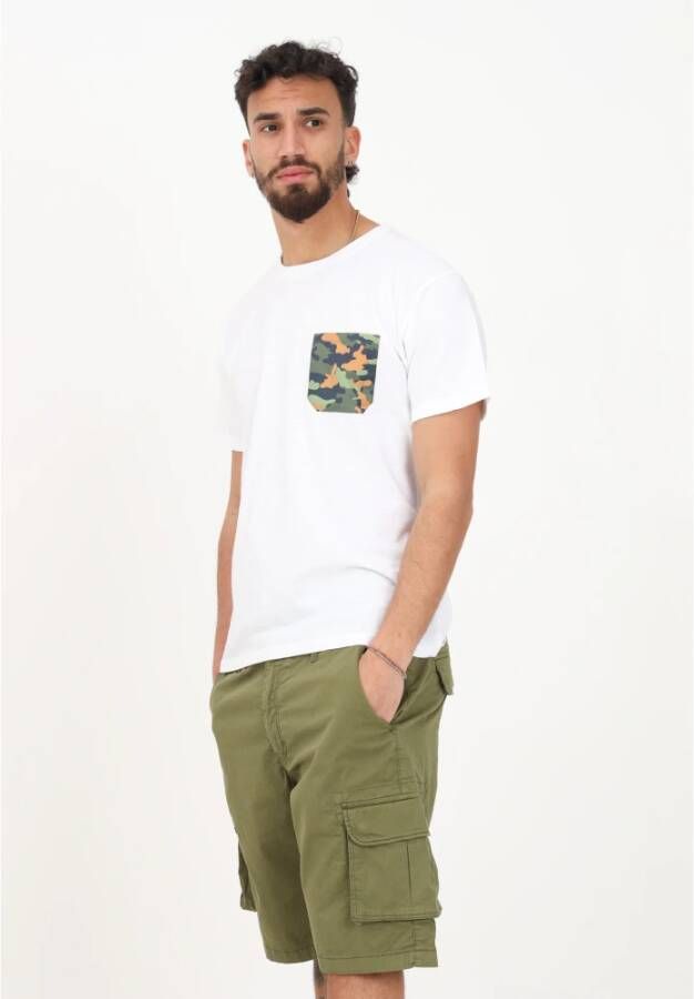 BomBoogie Cargo Stijl Stretch Katoenen Shorts Groen Heren