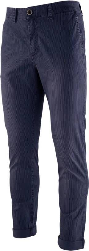 BomBoogie Gestreepte Gabardine Chino Broek Blauw Heren